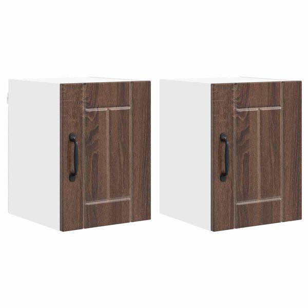 vidaXL Kitchen Cabinet 2 pcs Brown Oak 30 x 31 x 40 cm Engineered Wood