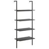 vidaXL 4-Tier Leaning Shelf Black 64x35x152.5 cm