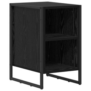 vidaXL Bedside Table Black Oak 39.5 x 30 x 50 cm Engineered Wood
