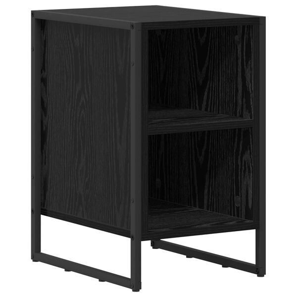 vidaXL Bedside Table Black Oak 39.5 x 30 x 50 cm Engineered Wood