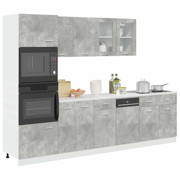 vidaXL 7 Piece Kitchen Cabinet Set Lyon Concrete Grey Engineered Wood
