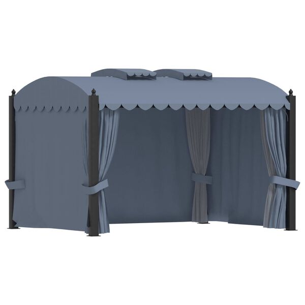 vidaXL Gazebo with Curtains 3x4 m Anthracite Steel