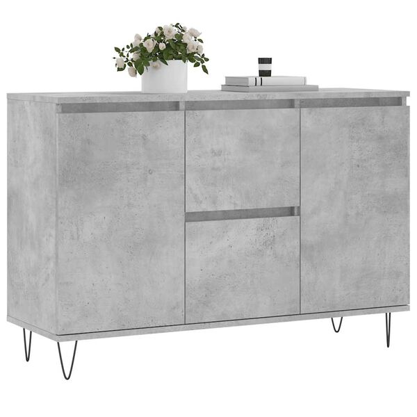 vidaXL Sideboard Concrete Grey 101.5x35x70 cm Engineered Wood