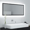 vidaXL LED Bathroom Mirror High Gloss Black 100x8.5x37 cm Acrylic