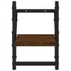 vidaXL Wall Shelves with Bars 2 pcs Brown Oak 20x25x30 cm