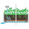 vidaXL Garden Raised Bed with Trellis and Self Watering System Grey