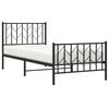 vidaXL Metal Bed Frame without Mattress with Footboard Black 90x200cm