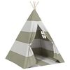 vidaXL Children Tent Grey and White 120 x 120 x 150 cm Solid pine wood