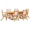 vidaXL 7 Piece Garden Dining Set Solid Wood Acacia and Textilene