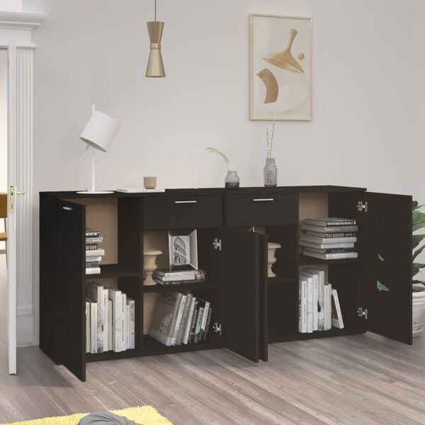 vidaXL Sideboard Black 160x36x75 cm Engineered Wood