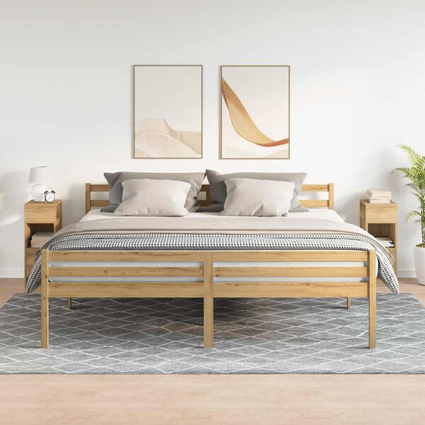 vidaXL Bedside Cabinets 2 pcs with Drawer Artisan Oak 25x31x66 cm