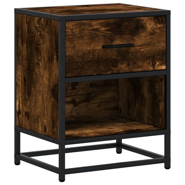 vidaXL Bedside Cabinet Smoked Oak 40x31x50 cm Engineered Wood