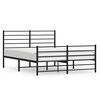 vidaXL Metal Bed Frame without Mattress with Footboard Black 140x190cm