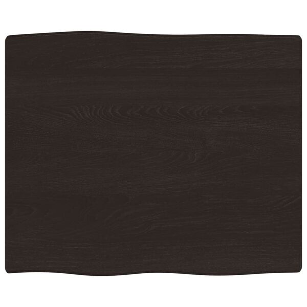 vidaXL Table Top Dark Brown 60x50x2 cm Treated Solid Wood Oak Live Edge