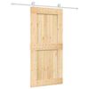 vidaXL Sliding Door Natural and White 95 x 210 cm Solid Pine Wood