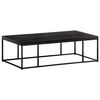 vidaXL Coffee Table Carved Top Black 110x60x34 cm Solid Mango Wood