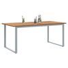 vidaXL Garden Dining Table Grey 180 x 90 x 75 cm Solid Acacia Wood