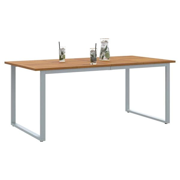 vidaXL Garden Dining Table Grey 180 x 90 x 75 cm Solid Acacia Wood