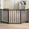 vidaXL Dog Gate Foldable 3 Panels Black 150 cm Solid Wood Fir