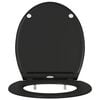 vidaXL Toilet Seat Black 47 x 37.5 x 3.8 cm Duroplast