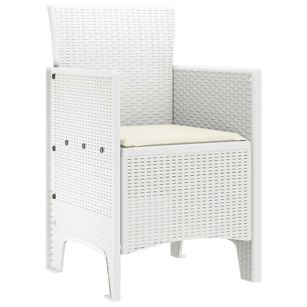 vidaXL Garden Chair 4 pcs White 53 x 49 x 85 cm PP