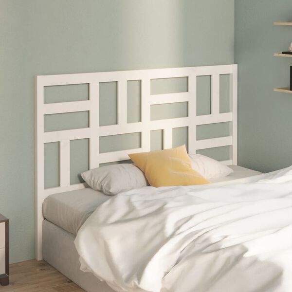 vidaXL Bed Headboard White 146x4x104 cm Solid Wood Pine