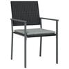 vidaXL Garden Dining Set 3 pcs Black Poly rattan