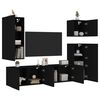 vidaXL 5 Piece TV Wall Units Black Engineered Wood