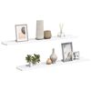 vidaXL Picture Frame Ledge Shelves 2 pcs White 80x9x3 cm MDF