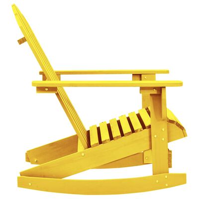 vidaXL Garden Adirondack Rocking Chair Solid Fir Wood Yellow