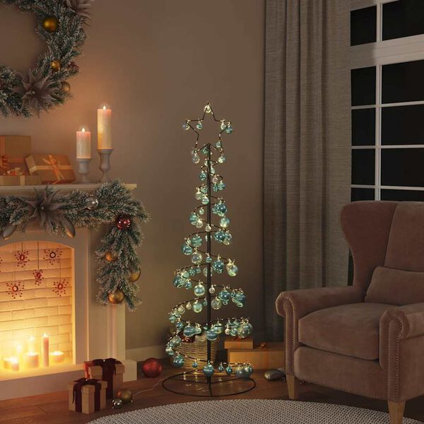 vidaXL LED Christmas Tree with Baubles 100 LEDs Warm White 150 cm