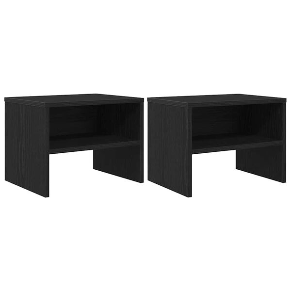 vidaXL Bedside Cabinet 2 pcs Black oak 40 x 40 x 30 cm Engineered wood