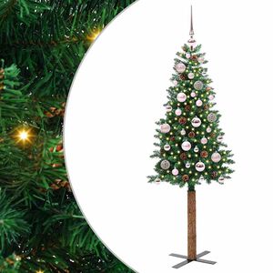 vidaXL Slim Christmas Tree Green 150 cm PVC and Solid Pine wood