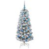 vidaXL Artificial Hinged Christmas Tree Green and White 150 cm