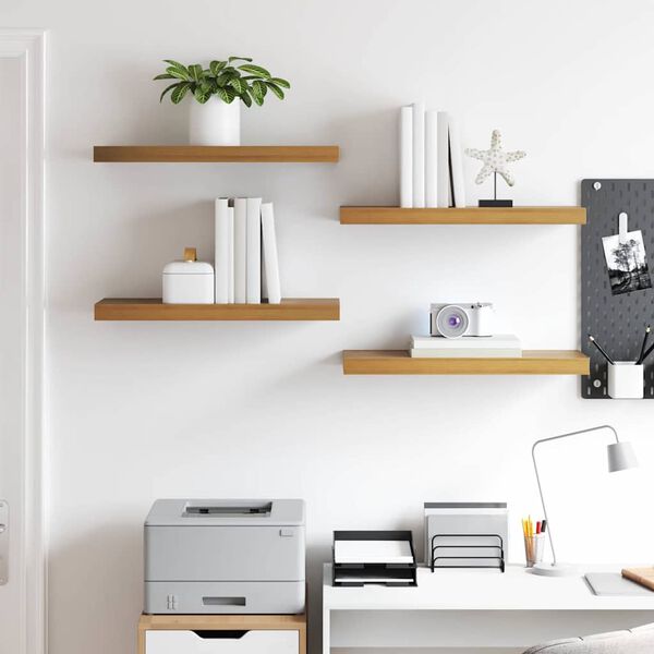 vidaXL Wall Shelf 4 pcs Brown 60 x 23 x 4 cm Engineered Wood