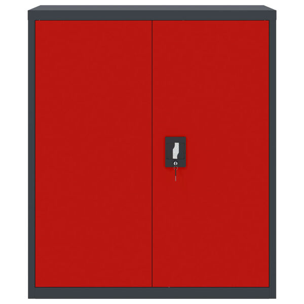 vidaXL File Cabinet Anthracite and Red 90x40x105 cm Steel