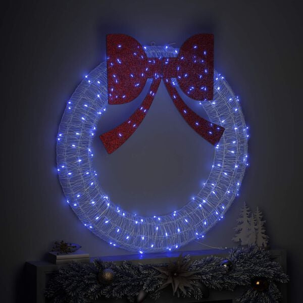 vidaXL Wreath with 150 LEDs Blue 120 cm Acrylic