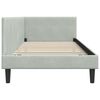 vidaXL Corner Bed Frame Light Grey 100 cm x 200 cm Velvet