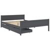 vidaXL Bed Frame without Mattress Dark Grey Solid Wood Pine 160x200 cm (322128+321990)