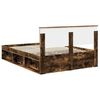 vidaXL Bed Frame Smoked Oak 140 x 190 cm Solid Pine Wood