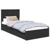 vidaXL Storage Bed with Headboard Black 100 x 200 cm Engineered Wood