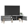 vidaXL TV Cabinet MOLDE Grey 158x40x49 cm Solid Wood Pine