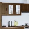 vidaXL Kitchen Wall Cabinet with Glass Door Kalmar Brown Oak Engineered Wood