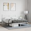 vidaXL Metal Bed Frame without Mattress with Headboard White 140x190cm