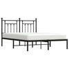 vidaXL Metal Bed Frame without Mattress with Headboard Black 140x200cm