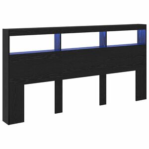 vidaXL Headboard Black Oak 200 x 17 x 102 cm Engineered Wood