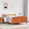 vidaXL Bed Frame without Mattress Wax Brown 140x190 cm Solid Wood Pine