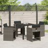 vidaXL Garden Dining Set with Cushion 5 pcs Grey Poly Rattan