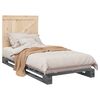 vidaXL Bed Frame without Mattress Grey 90x200 cm Solid Wood Pine