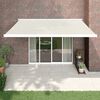 vidaXL Retractable Awning Cream with White Frame 4 x 3 m